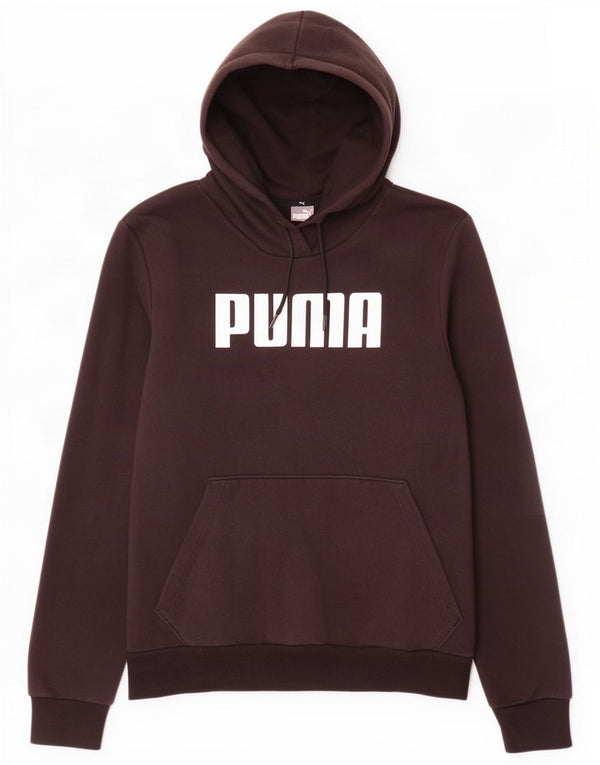 Puma Womens Graphic Hoodie Jumper UK 14 Medium Black Cotton