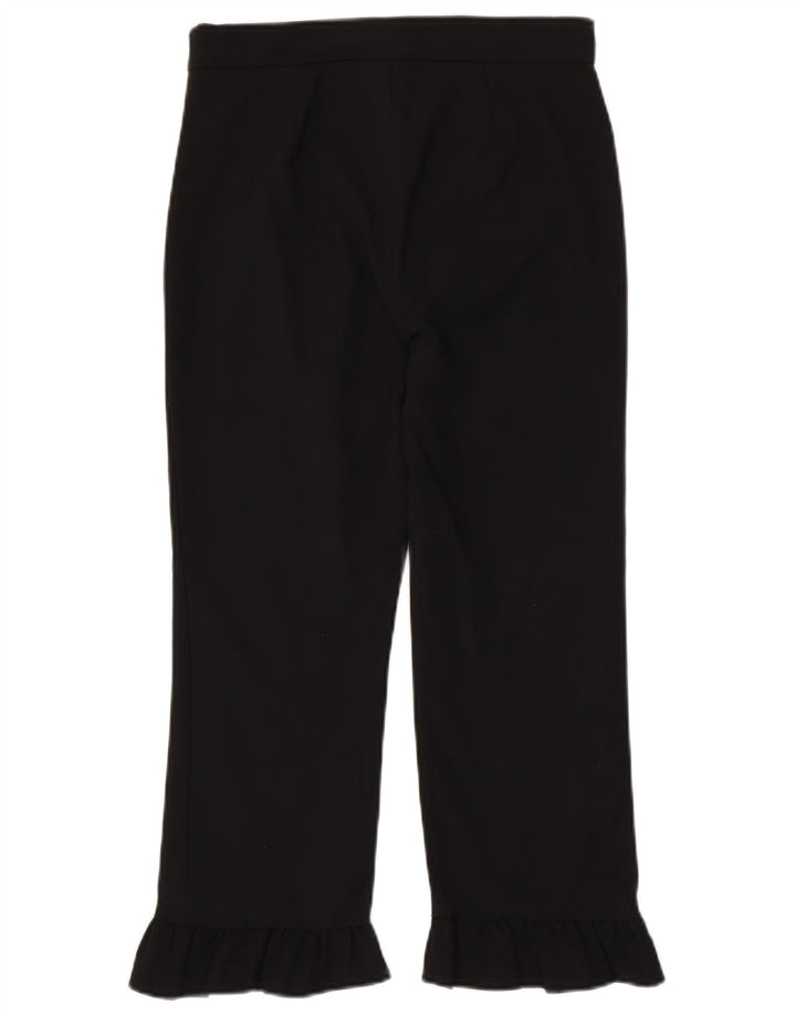 Zara Womens Straight Cropped Trousers Small W26 L23 Black