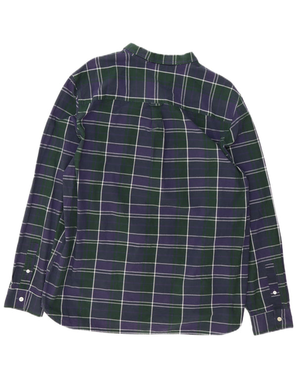 Lyle & Scott Mens Shirt 2XL Navy Blue Check Cotton