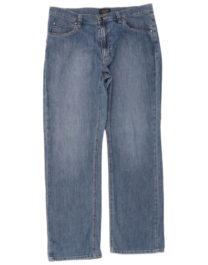 Joop Mens Straight Jeans W38 L32 Blue Cotton