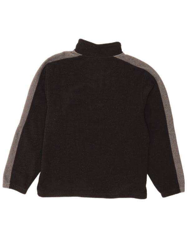 Barisal Mens Graphic Zip Neck Fleece Jumper XL Black Colourblock Polyester