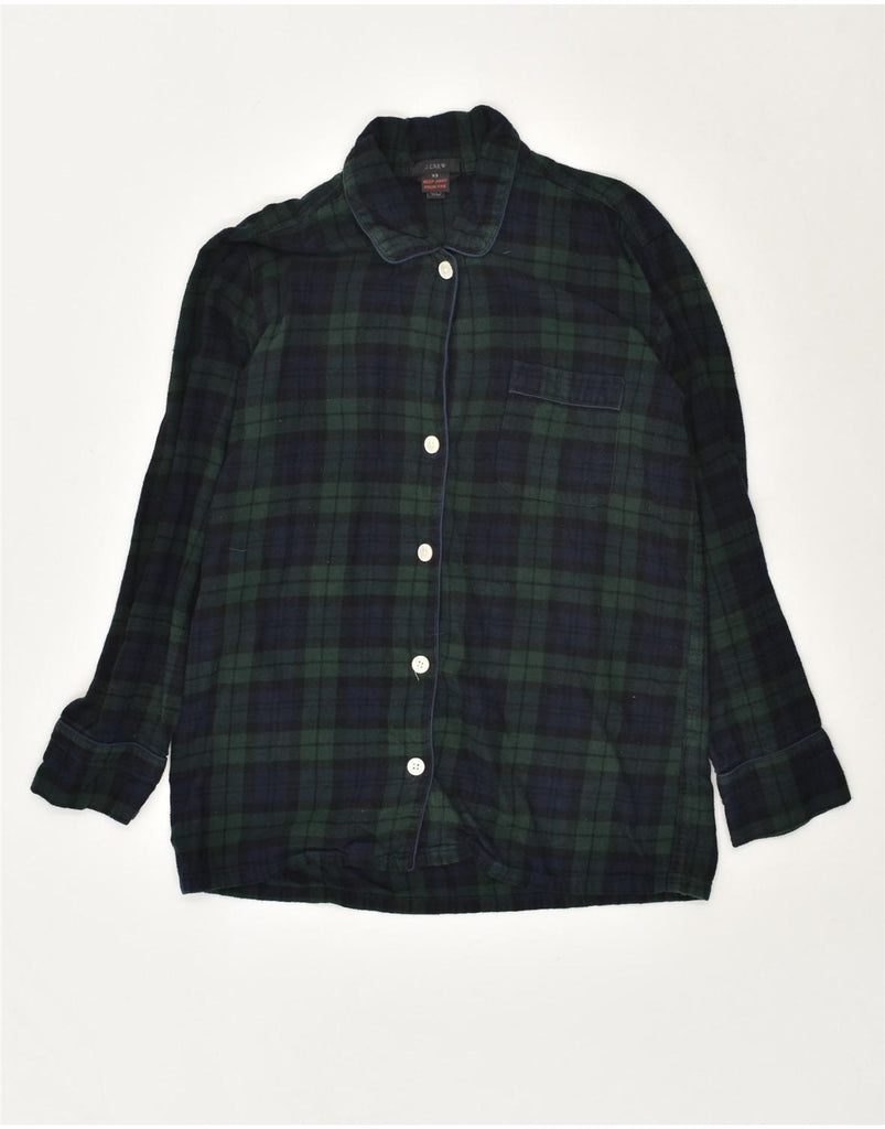 J. CREW Womens Flannel Shirt UK 6 XS Green Check Cotton | Vintage J. Crew | Thrift | Second-Hand J. Crew | Used Clothing | Messina Hembry 