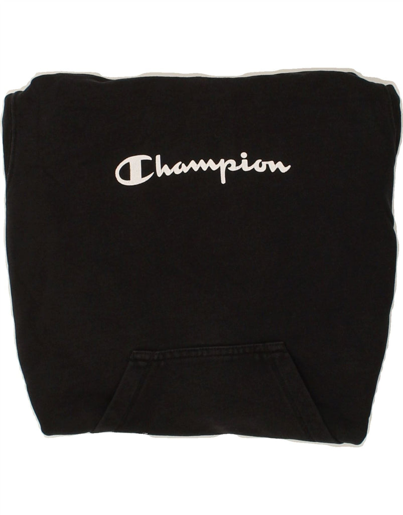 CHAMPION Womens Hoodie Jumper UK 12 Medium Black Cotton | Vintage Champion | Thrift | Second-Hand Champion | Used Clothing | Messina Hembry 