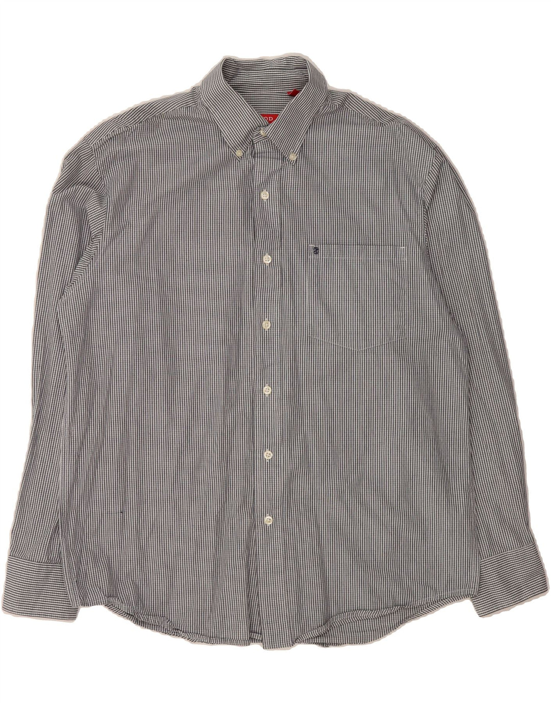 IZOD Mens Shirt Medium Grey Check Cotton Vintage Izod and Second-Hand Izod from Messina Hembry 