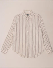 DKNY Mens Slim Fit Shirt Size 15 1/2 Medium White Striped Cotton