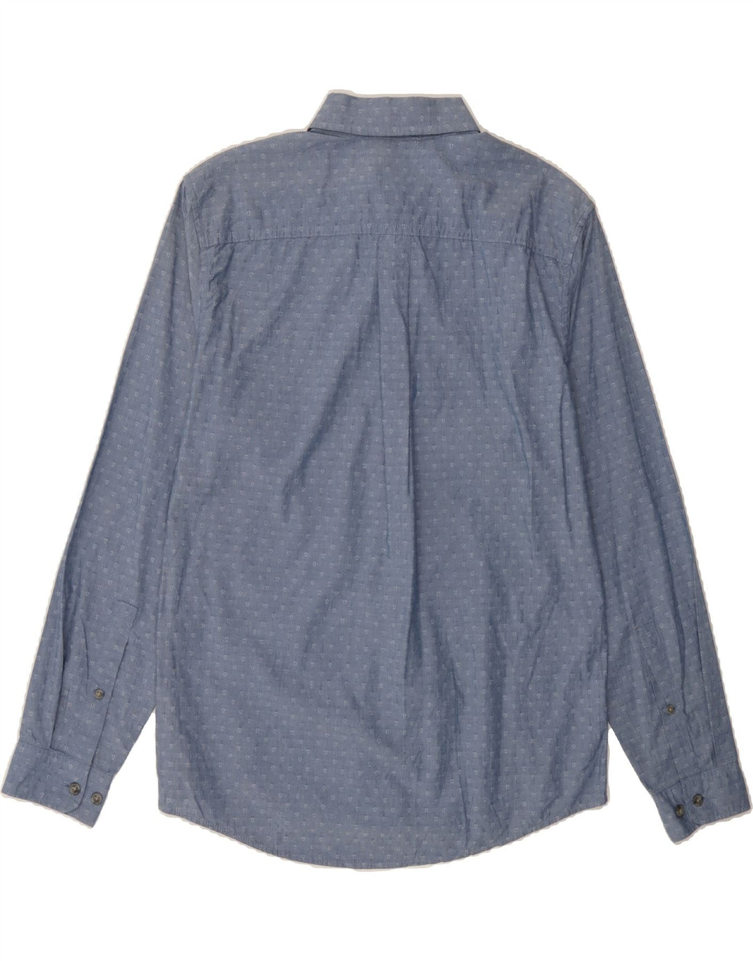 EDDIE BAUER Mens Classic Fit Shirt Medium Blue Spotted Cotton Vintage Eddie Bauer and Second-Hand Eddie Bauer from Messina Hembry 