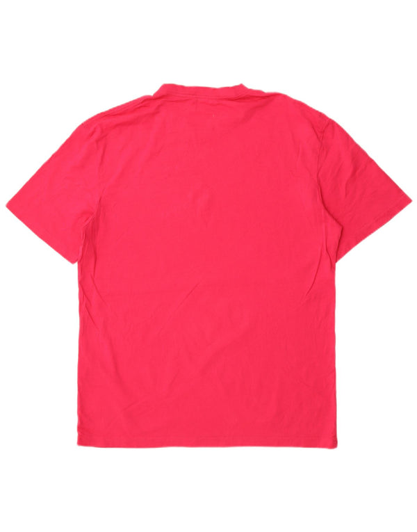 Jack & Jones Mens T-Shirt Top Large Pink Cotton