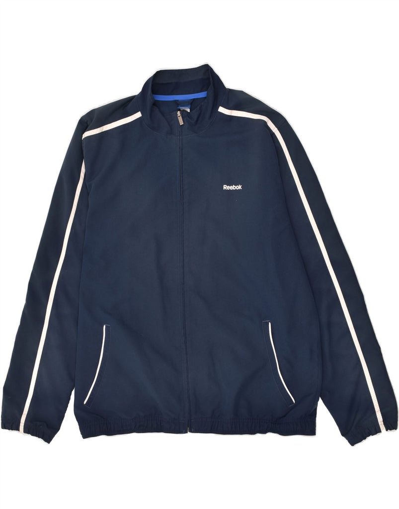 REEBOK Mens Tracksuit Top Jacket XL Navy Blue Polyester | Vintage Reebok | Thrift | Second-Hand Reebok | Used Clothing | Messina Hembry 