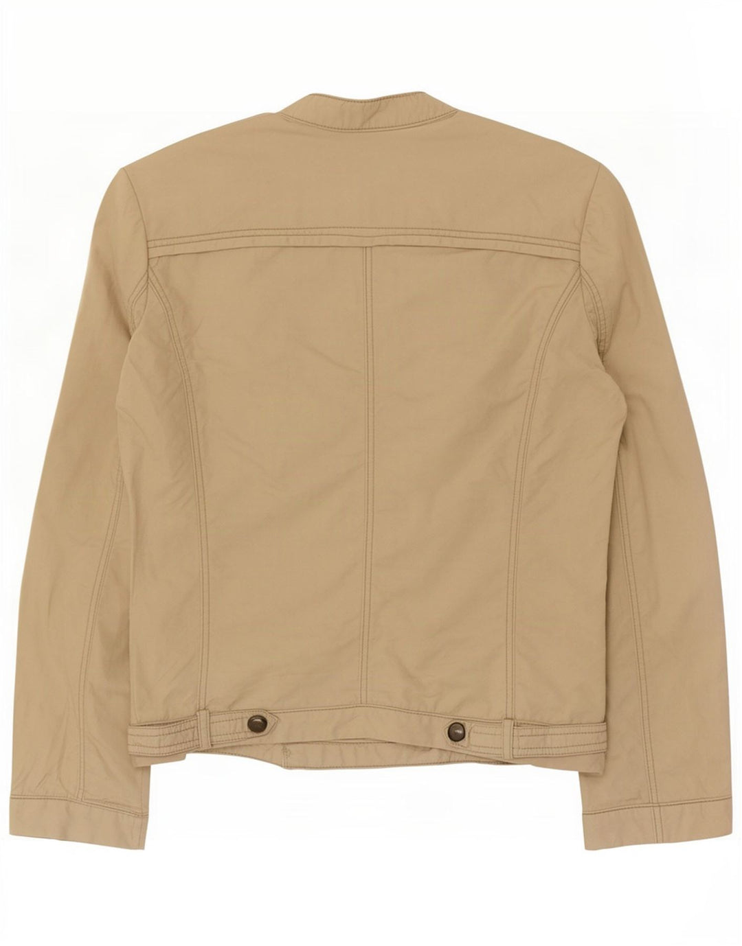 Zara Womens Bomber Jacket UK 12 Medium Beige Cotton