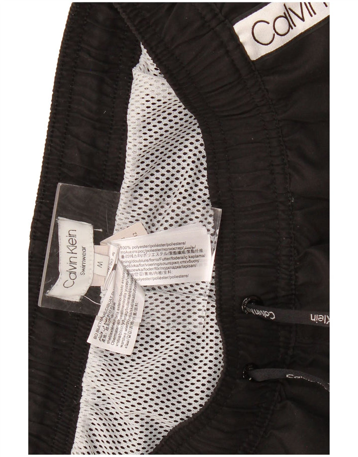 CALVIN KLEIN Mens Graphic Swimming Shorts Medium  Black Polyester