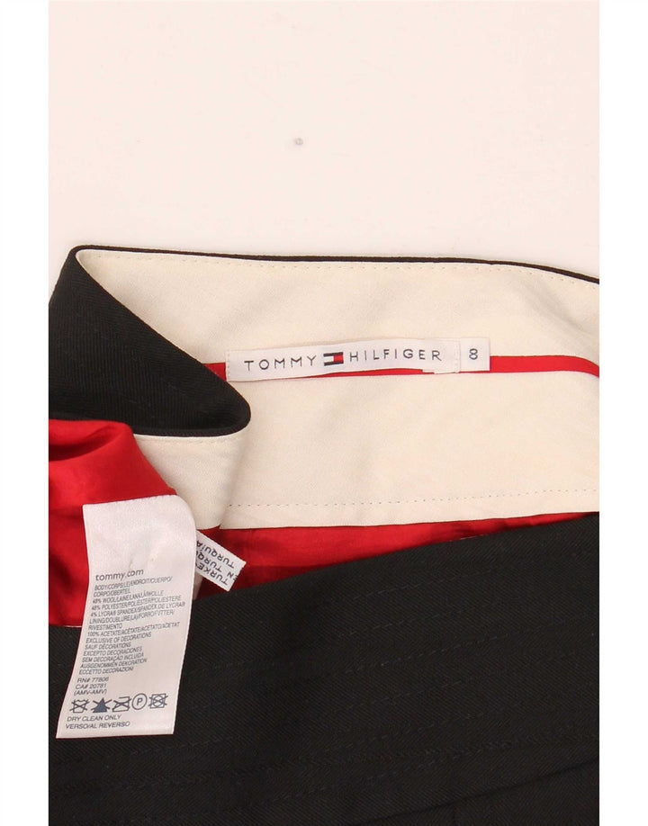 Tommy Hilfiger Womens Pleated Skirt US 8 Medium W32 Black Wool