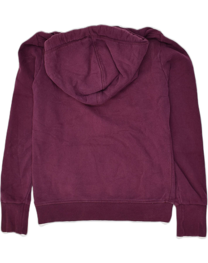 SUPERDRY Womens Real Graphic Hoodie Jumper UK 10 Small Burgundy Cotton | Vintage Superdry | Thrift | Second-Hand Superdry | Used Clothing | Messina Hembry 