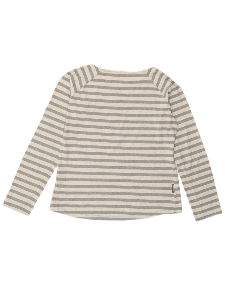 Mammut Womens Top Long Sleeve UK 14 Large Grey Striped