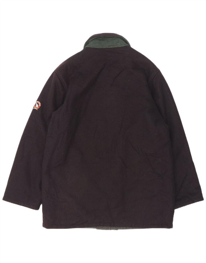 North Pole Mens Reversible Windbreaker Coat UK 40 Large Navy Blue Wool