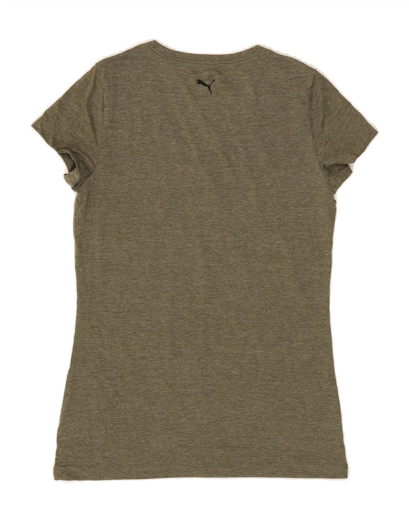 PUMA Womens Graphic T-Shirt Top UK 10 Small Khaki Vintage Puma and Second-Hand Puma from Messina Hembry 