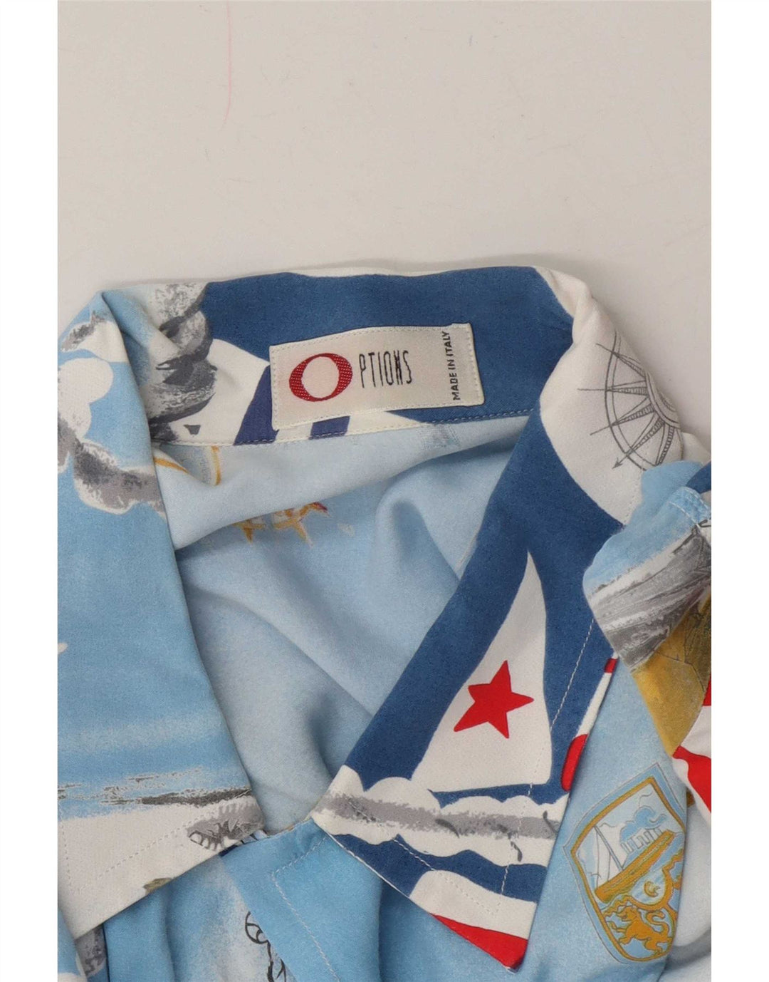 Vintage Mens Graphic Shirt Large Blue