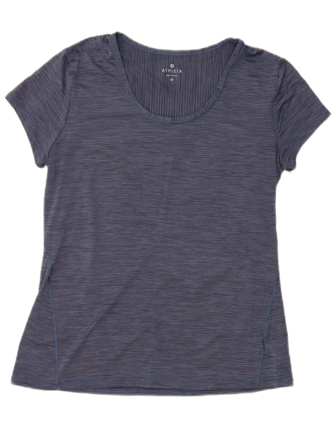 ATHLETA Womens T-Shirt Top UK 12 Medium Navy Blue Flecked Polyester