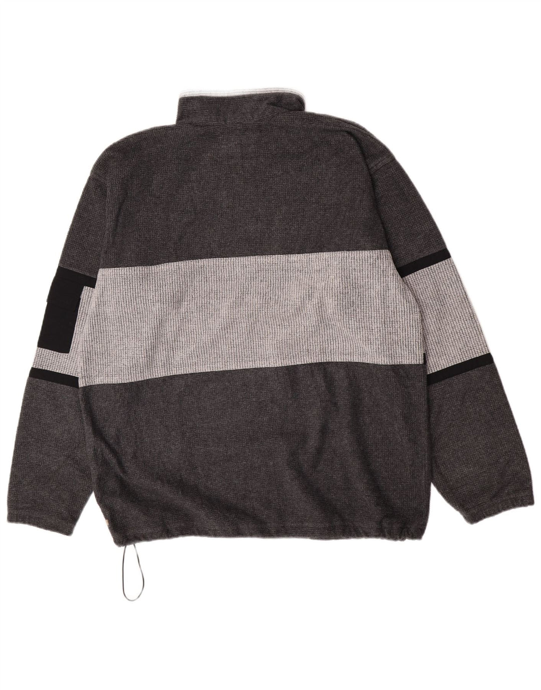 MC Kee's Mens Zip Neck Fleece Jumper XL Grey Colourblock Polyester