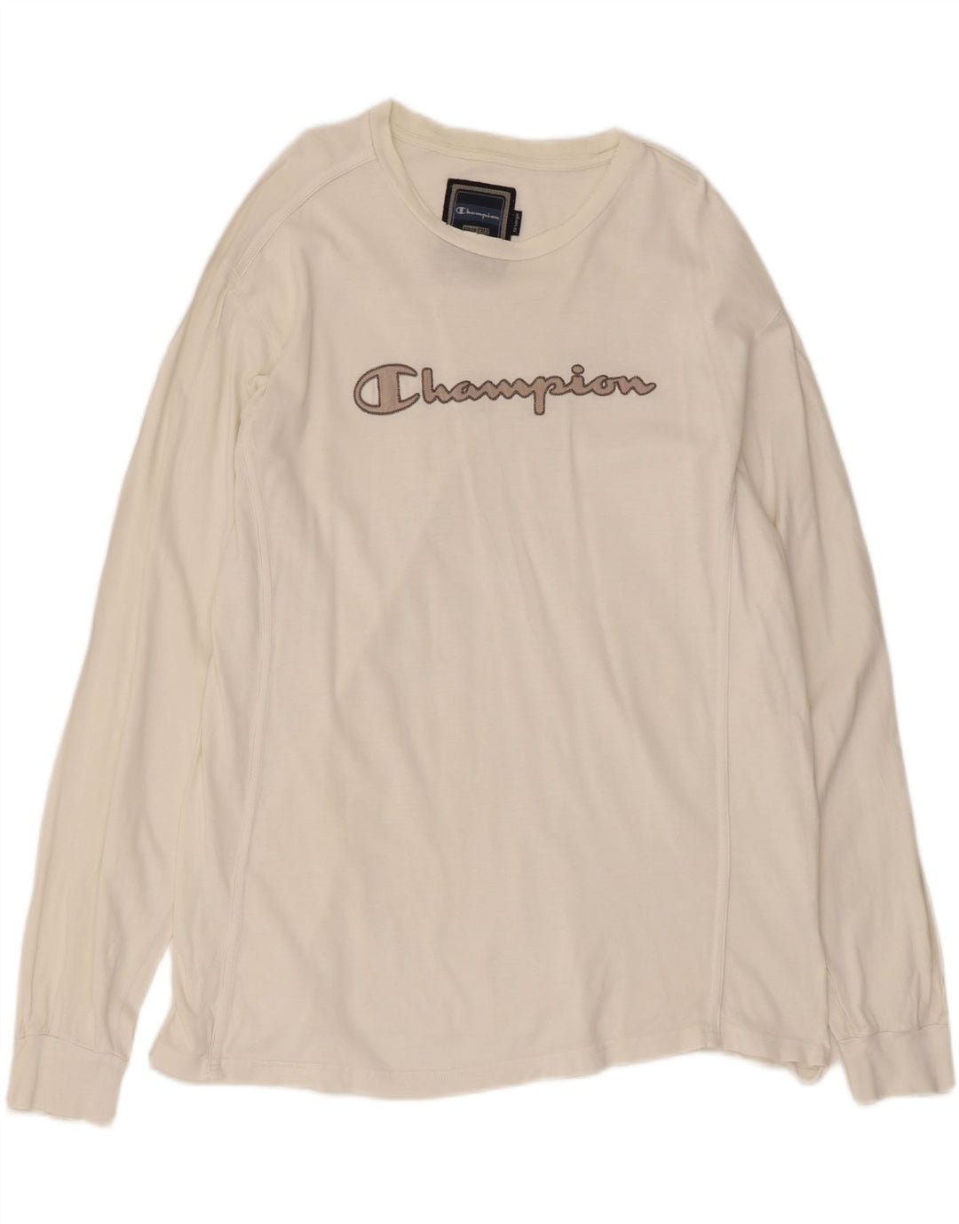 Champion Mens Graphic Top Long Sleeve 2XL White Cotton