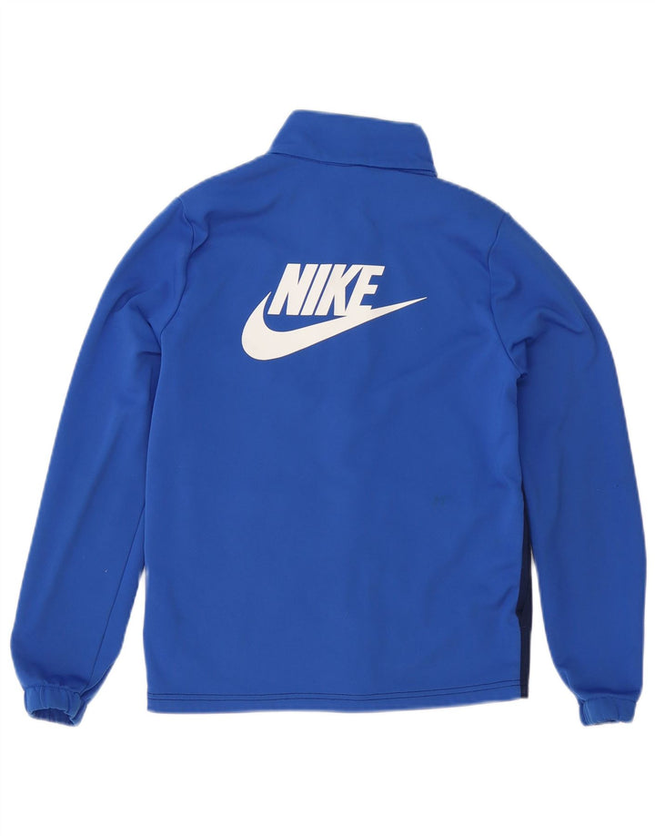 Nike Boys Graphic Tracksuit Top Jacket 12-13 Years Large Blue Colourblock