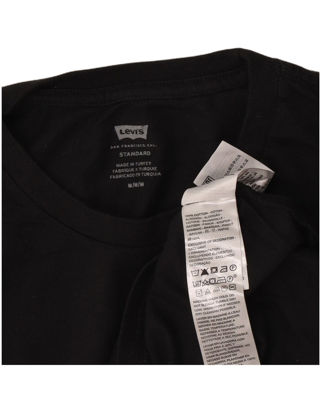 Levi's Mens Standard Top Long Sleeve Medium Black Cotton