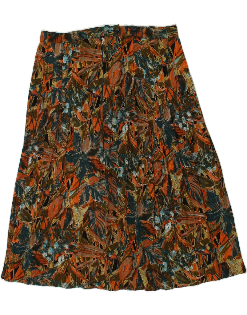 VINTAGE Womens A-Line Skirt W32 Large Multicoloured Floral | Vintage Vintage | Thrift | Second-Hand Vintage | Used Clothing | Messina Hembry 