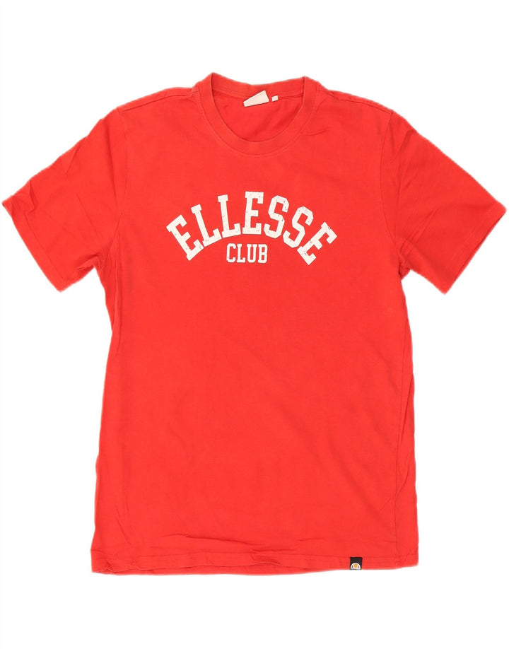 ELLESSE Mens Graphic T-Shirt Top Medium Red Cotton