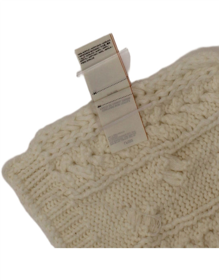 Superdry Womens Knit Rectangle Scarf One Size Off White Acrylic