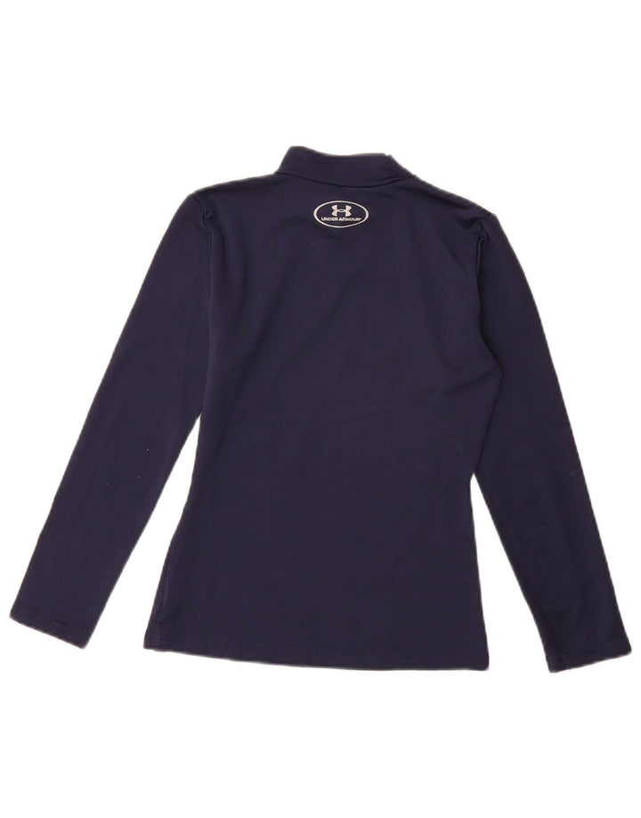 UNDER ARMOUR Boys Cold Gear Top Long Sleeve 9-10 Years Medium  Navy Blue