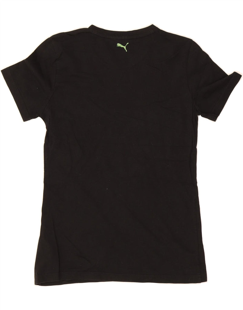 PUMA Girls Graphic T-Shirt Top 15-16 Years Black Cotton Vintage Puma and Second-Hand Puma from Messina Hembry 