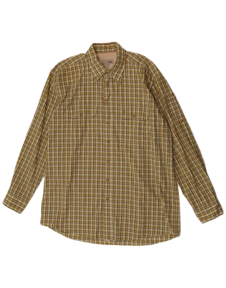 Camel Active Mens Shirt Large Green Check Cotton