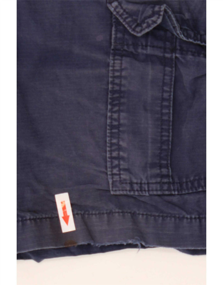 Gap Mens Cargo Shorts W28 Medium Navy Blue Striped Cotton
