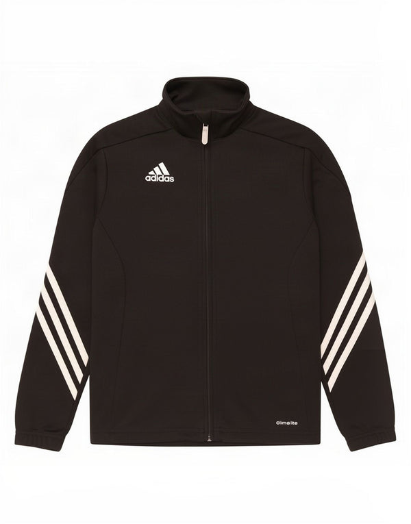 Adidas Boys Climalite Tracksuit Top Jacket 9-10 Years Black Polyester