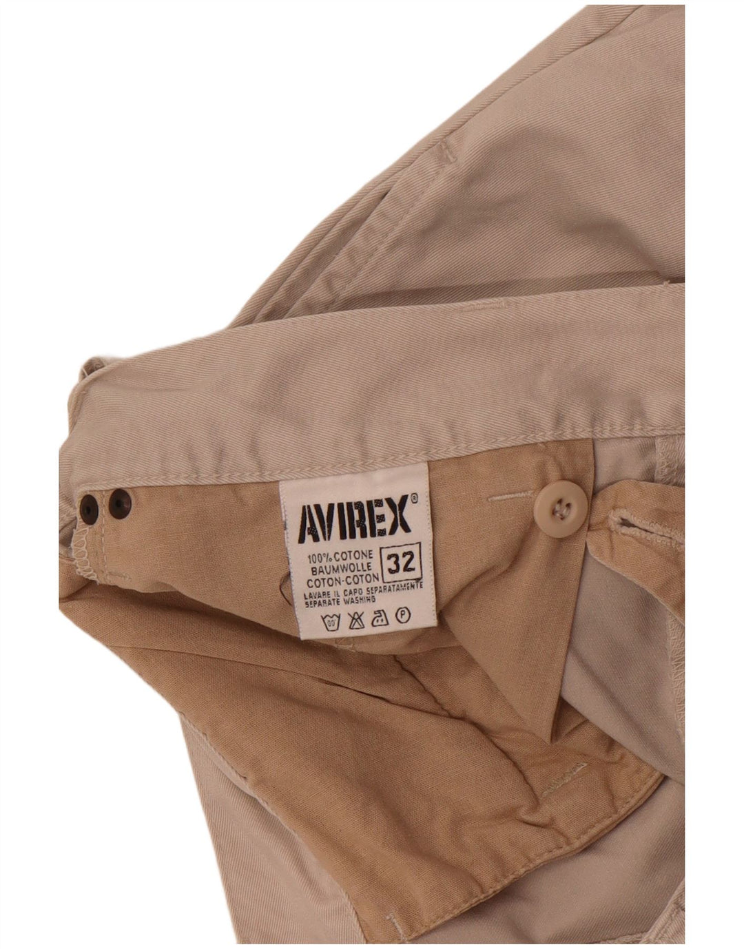 Avirex Mens Pegged Chino Shorts W32 Medium Beige Cotton