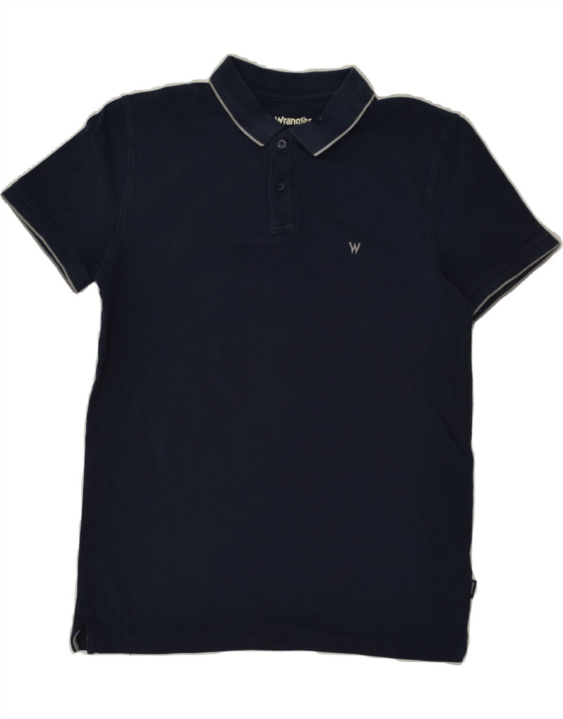 WRANGLER Mens Polo Shirt Medium Navy Blue Cotton | Vintage Wrangler | Thrift | Second-Hand Wrangler | Used Clothing | Messina Hembry 