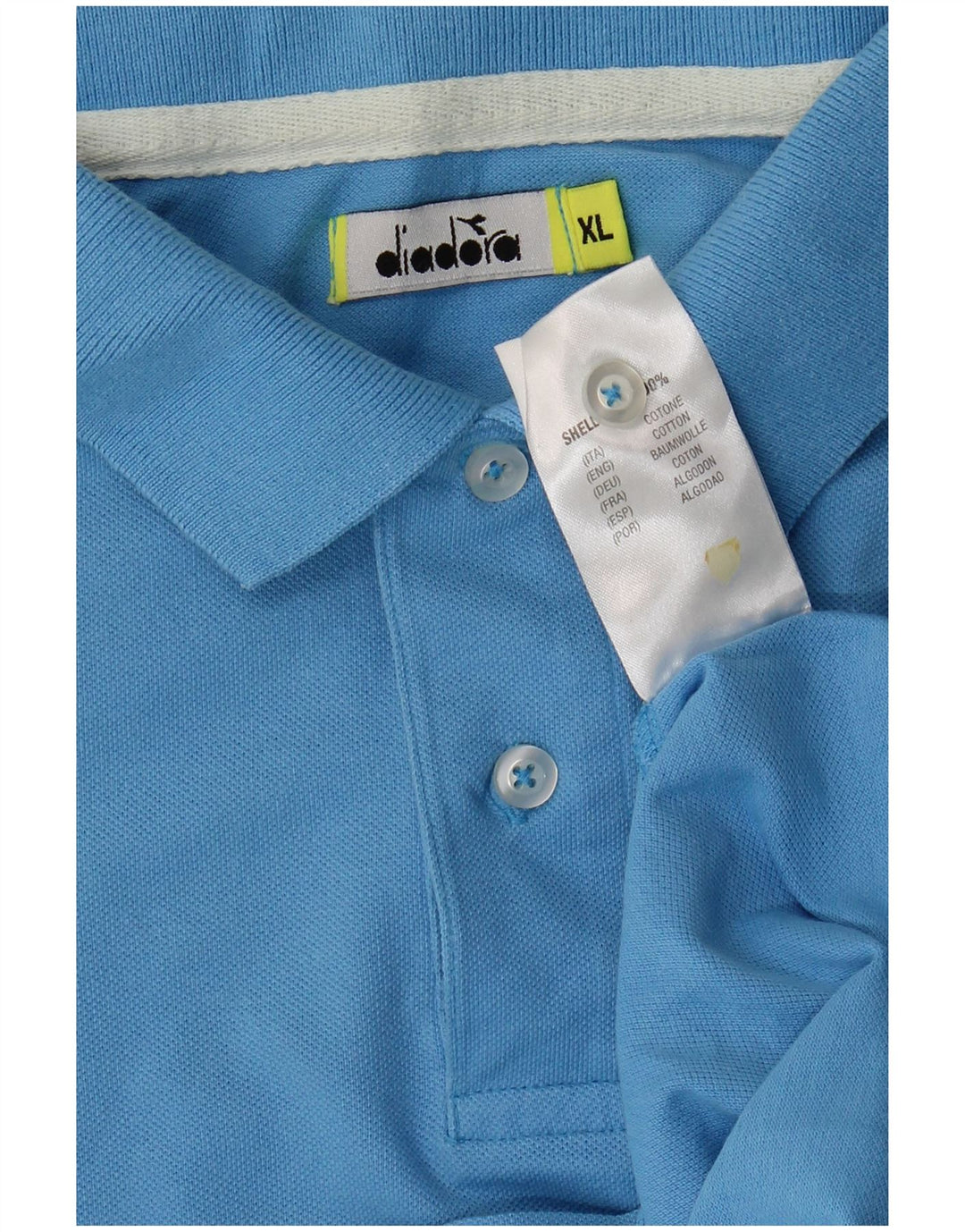 Diadora Mens Polo Shirt XL Blue Cotton