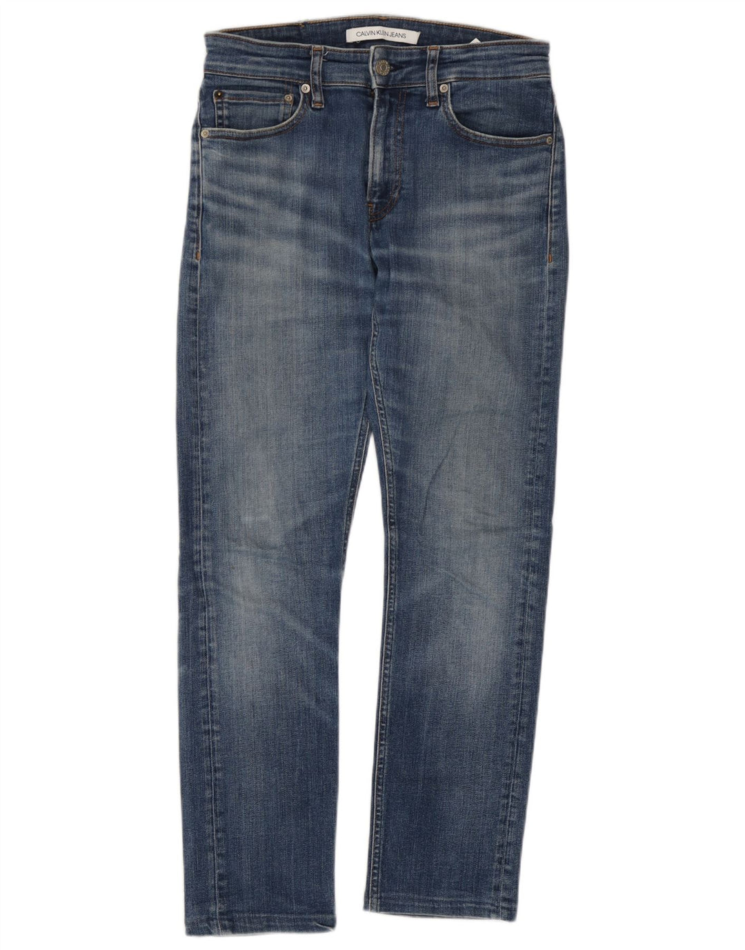 Calvin Klein Mens Slim Jeans W28 L27 Blue Cotton