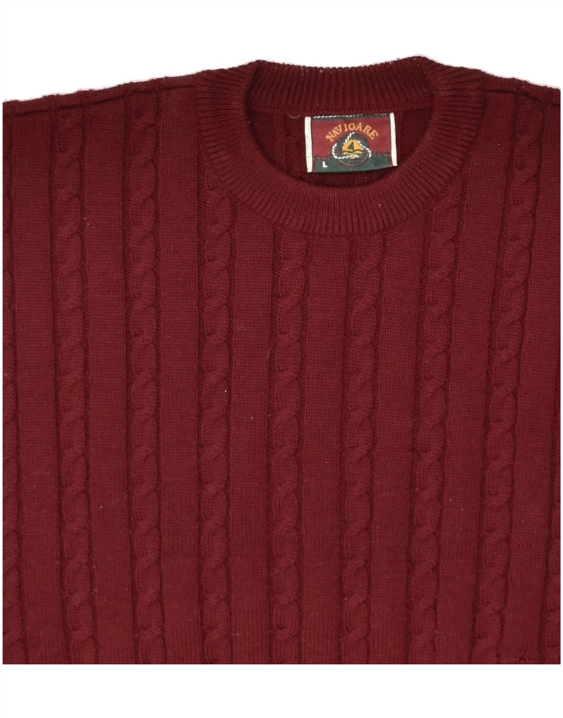 NAVIGARE Mens Crew Neck Jumper Sweater Large Burgundy | Vintage Navigare | Thrift | Second-Hand Navigare | Used Clothing | Messina Hembry 