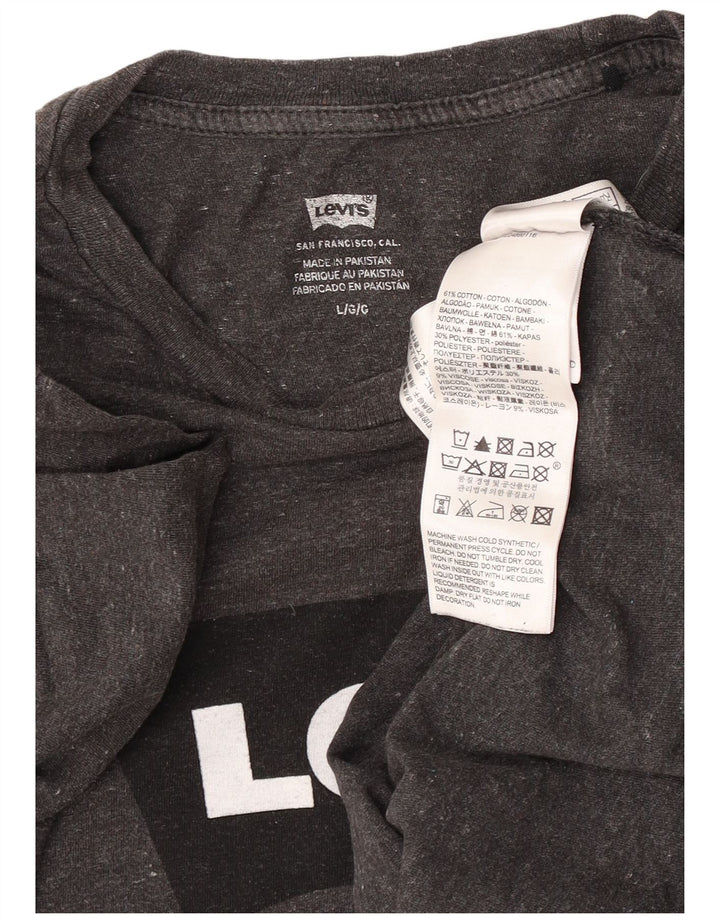 Levi's Mens Graphic T-Shirt Top Large Grey Flecked Cotton