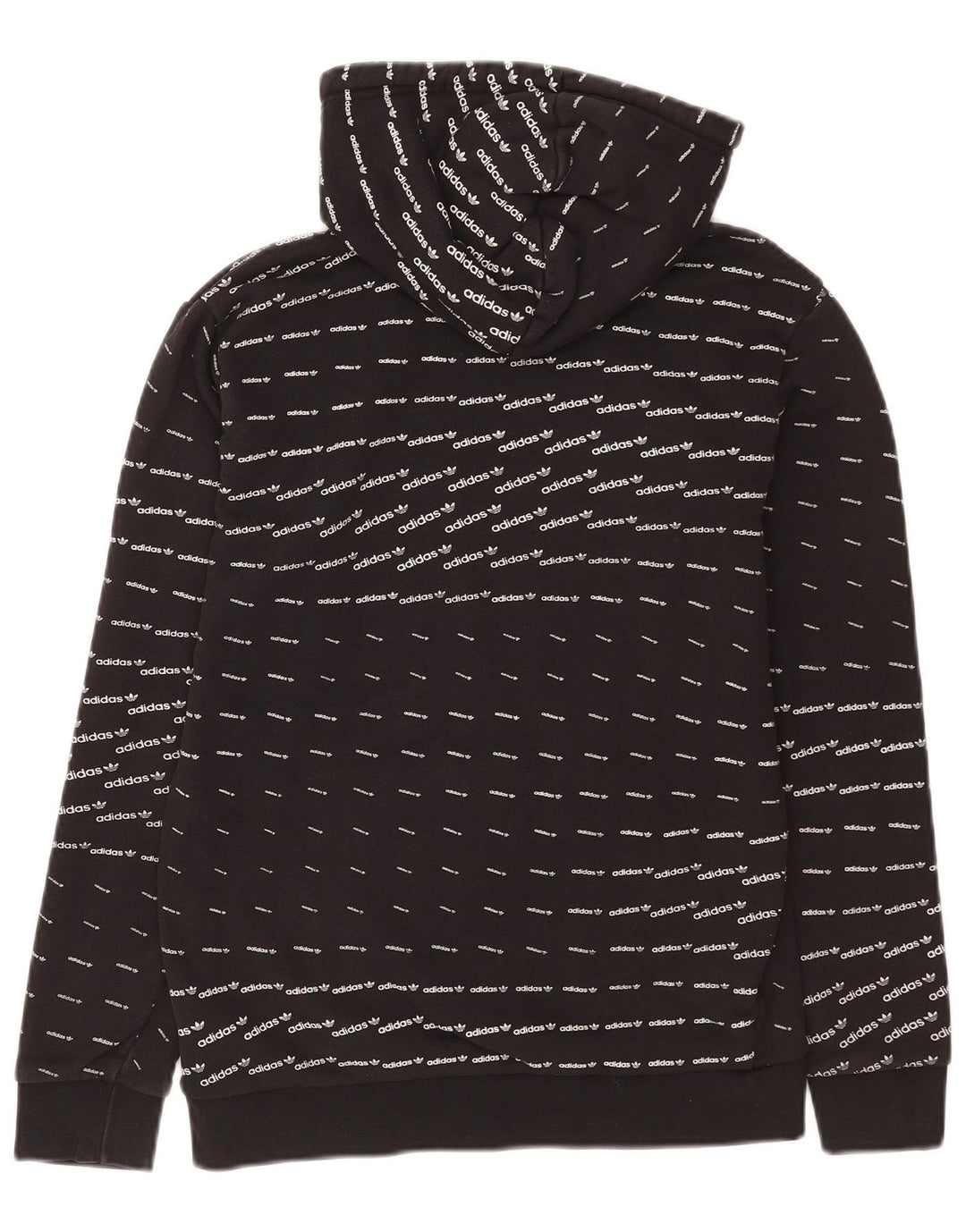 Adidas Mens Graphic Hoodie Jumper Small Black Cotton