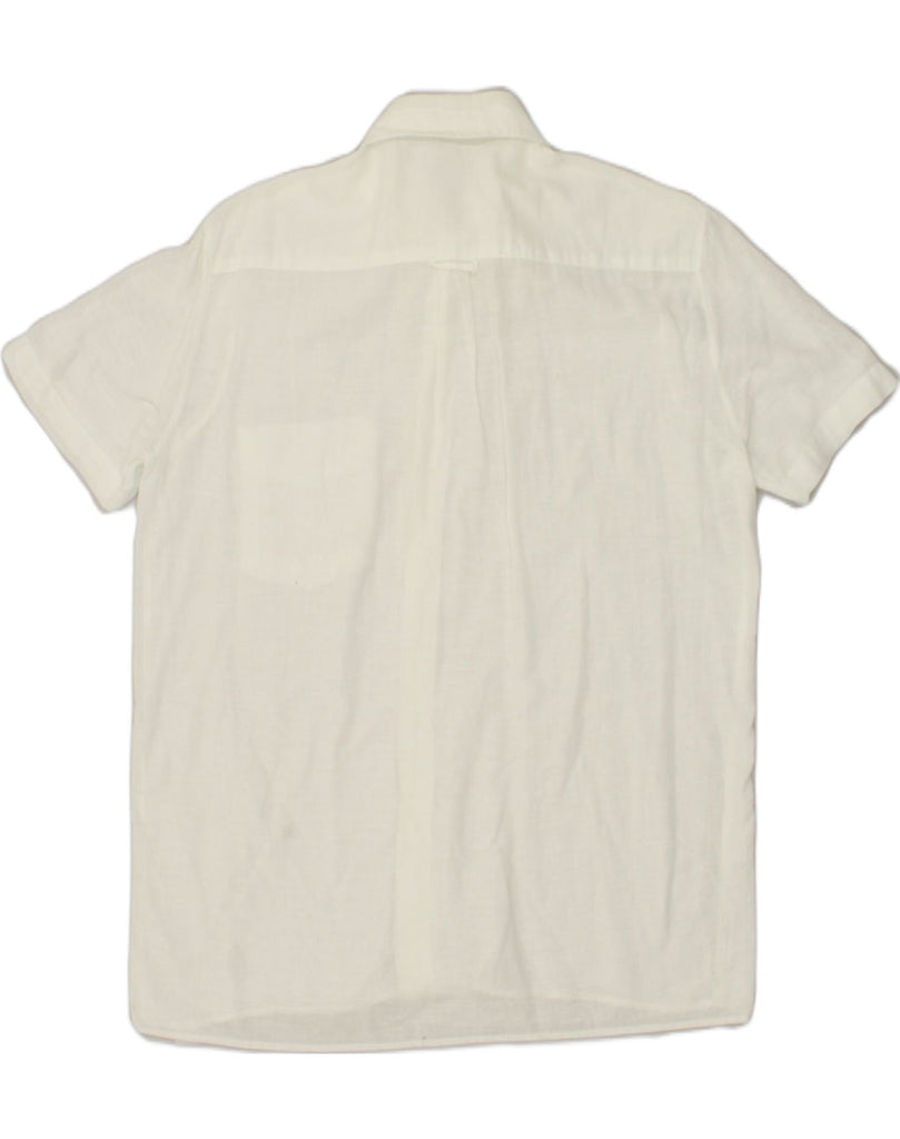 JAMES DILLON Mens Short Sleeve Shirt Medium White Cotton | Vintage James Dillon | Thrift | Second-Hand James Dillon | Used Clothing | Messina Hembry 