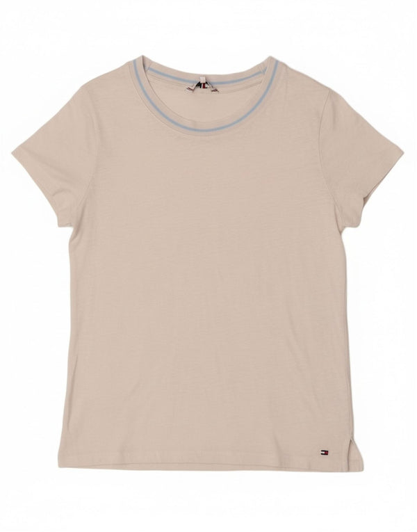 Tommy Hilfiger Womens T-Shirt Top UK 14 Medium White Cotton