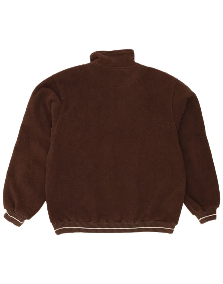 Lotto Mens Zip Neck Fleece Jumper Medium Brown Polyester