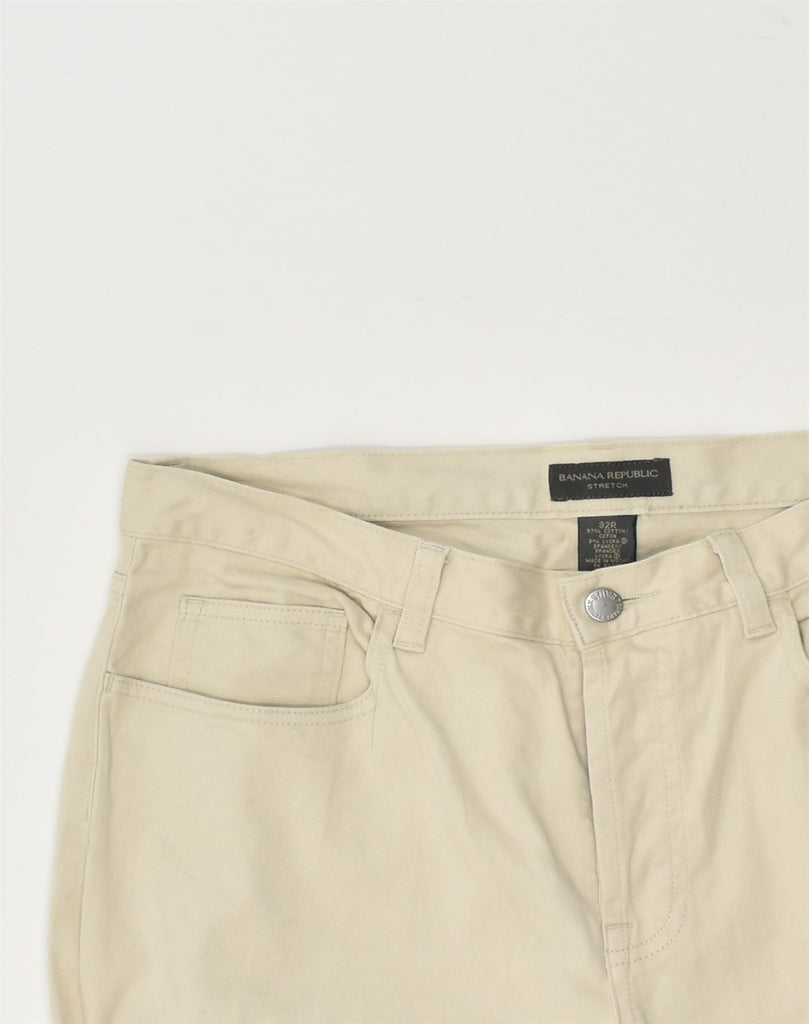 BANANA REPUBLIC Mens Straight Casual Trousers W32 L28 Beige Cotton | Vintage Banana Republic | Thrift | Second-Hand Banana Republic | Used Clothing | Messina Hembry 