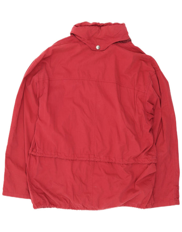 Wampum Mens Hooded Utility Jacket UK 40 Large Red Polyamide