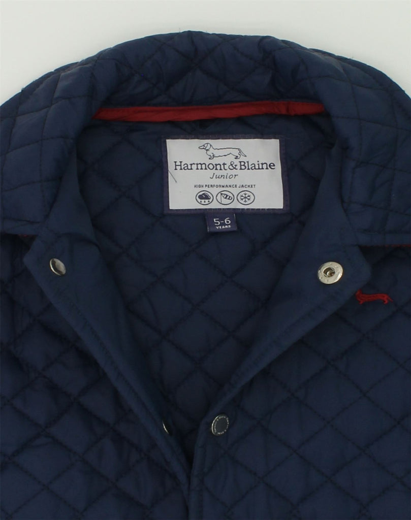 HARMONT & BLAINE Boys Quilted Jacket 5-6 Years Navy Blue Polyester | Vintage Harmont & Blaine | Thrift | Second-Hand Harmont & Blaine | Used Clothing | Messina Hembry 