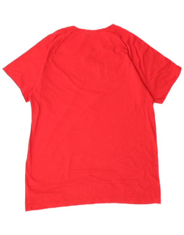 Adidas Mens T-Shirt Large Red Cotton
