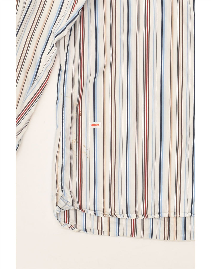 TOMMY HILFIGER Mens Shirt Medium White Striped Cotton | Vintage Tommy Hilfiger | Thrift | Second-Hand Tommy Hilfiger | Used Clothing | Messina Hembry 