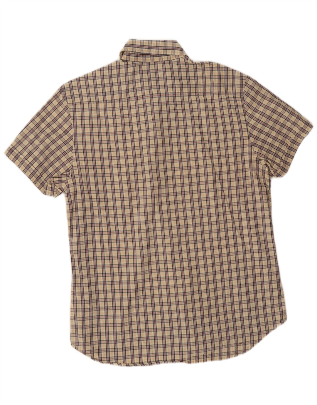 Calvin Klein Jeans Mens Short Sleeve Shirt Large Beige Check