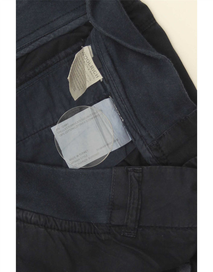 Woolrich Womens Straight Trousers W31 L31 Navy Blue Cotton